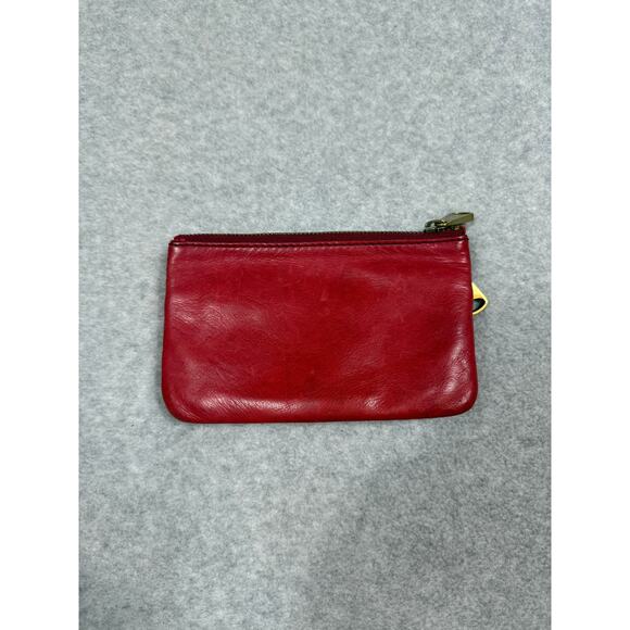 Fossil Red Leather Zipper Wallet - Picture 2 of 15